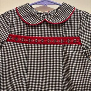 Houndstooth 2T Luli & Me dress with red piping